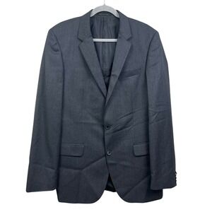 Hugo Boss Mens Super 100 Wool Blazer Suit Two Button Vented Charcoal Gray Sz 42L